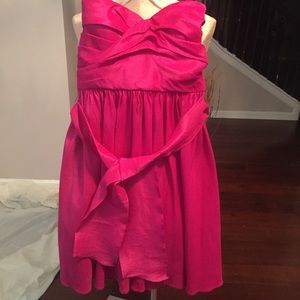 Fuschia strapless dress